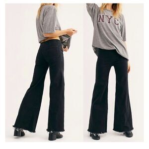 Free People Charcoal Wide Leg Jeans
